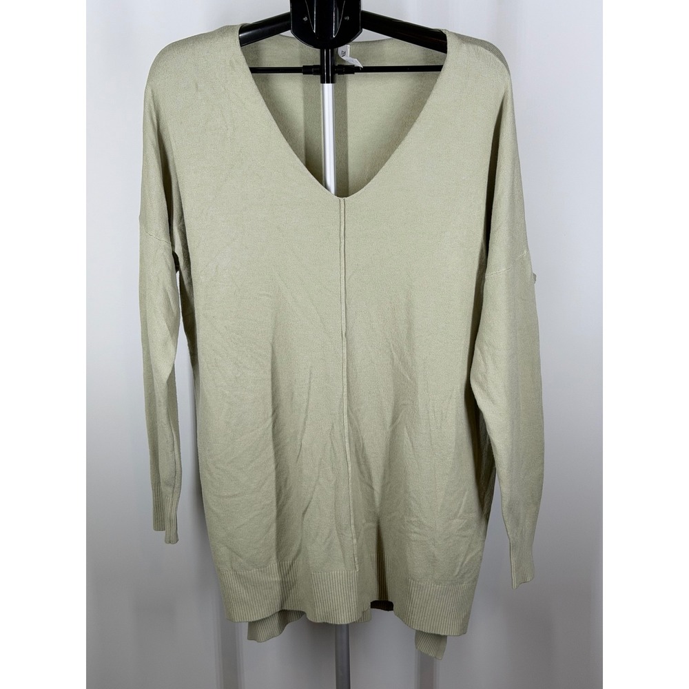 Zenana Premium Sage Green V-Neck Tunic Sweater XL Long Sleeve TW-